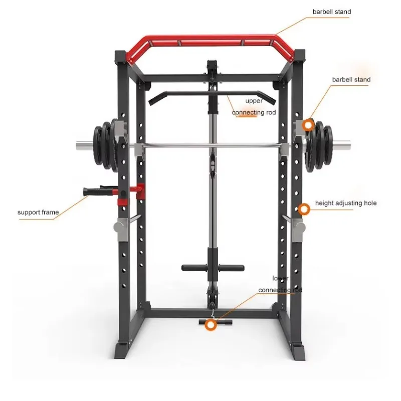 

Multifunction Fitness Squat Stand Power Steel Rack Home Gym Equipment Strength Training Weight Lifting - Space-Saving Design