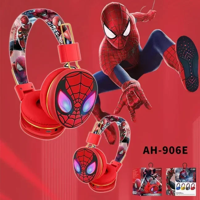 Bluetooth-наушники «Человек-паук», беспроводные наушники, звуковые складные наушники с микрофоном, детский подарок, аниме, мультфильм