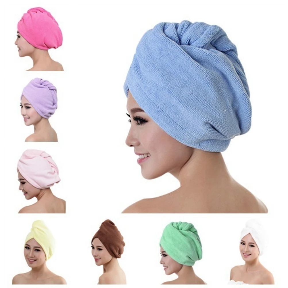 

Microfiber Hair Towel Super Absorbent Fast Drying Cap for Long Hair Easy After Shower Bathing Travel Gym Lightweight