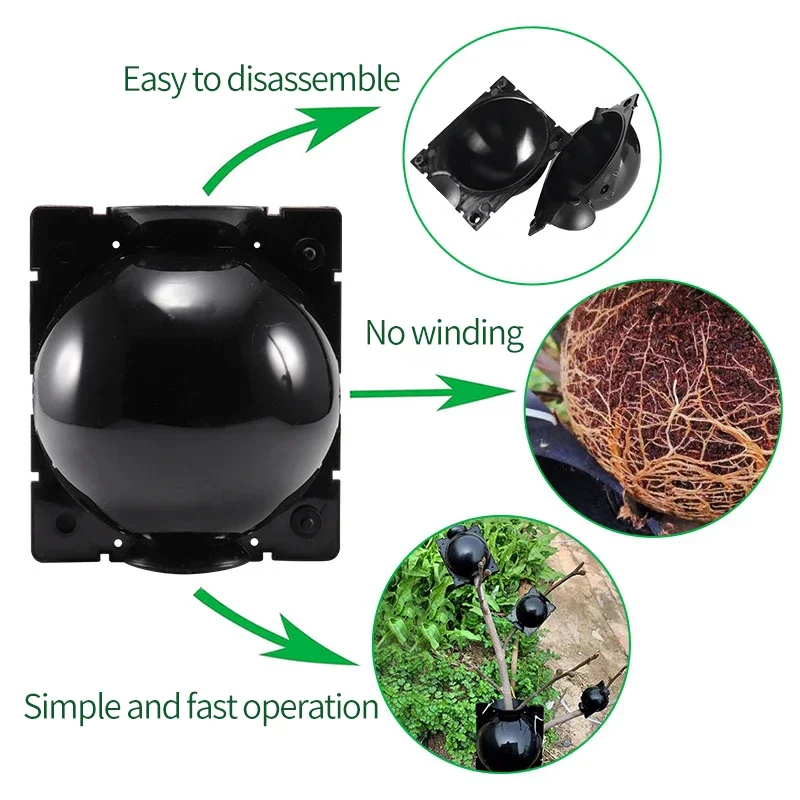 5pcs Reusable Plant Rooting Ball Cutting Grafting Rooting Ball Sapling Propagation Breeding Box Garden Plant Root Growing Box