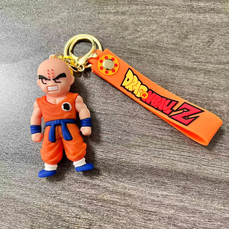 Hot Anime Dragon Ball Keychain Fashion Jewelry Son Goku Vegeta Piccolo Action Figures 8CM PVC Key Ring for Men Women Bag Pendant