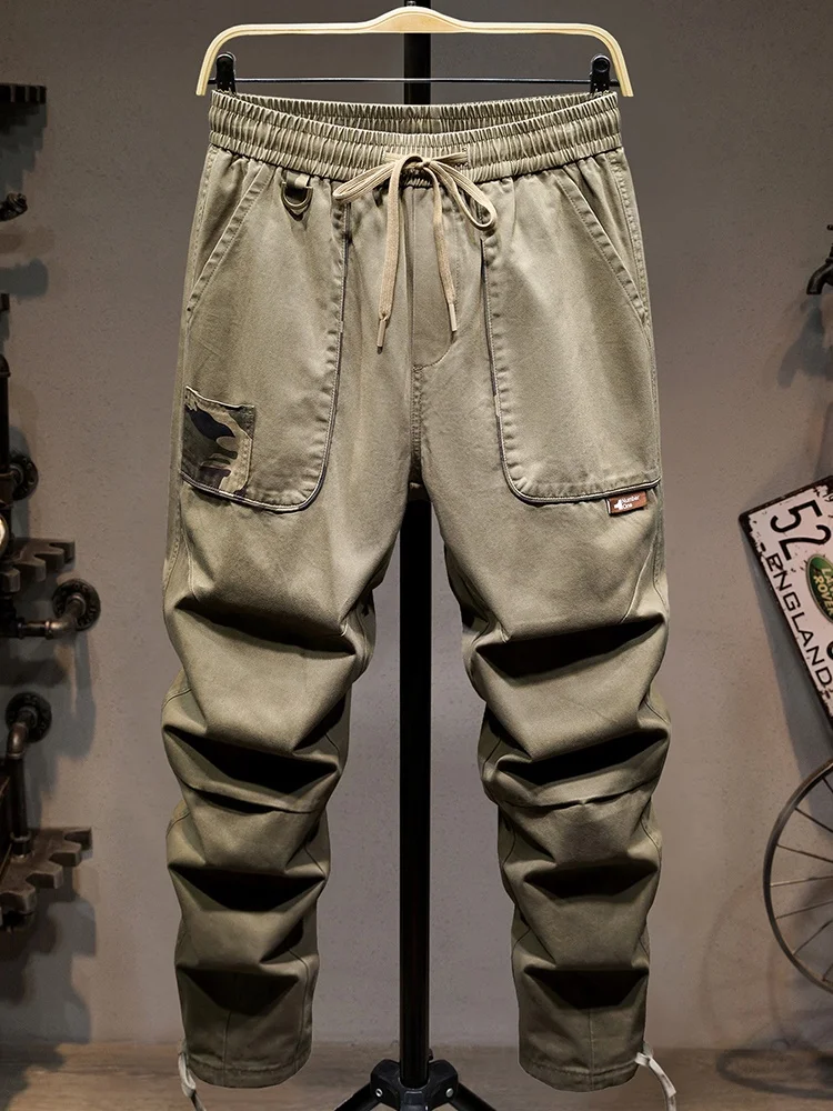 

American High Street Casual Men's Loose Faionable Straight Leg Pants Outdoor Versatile with Big kets Matching Long Trousers