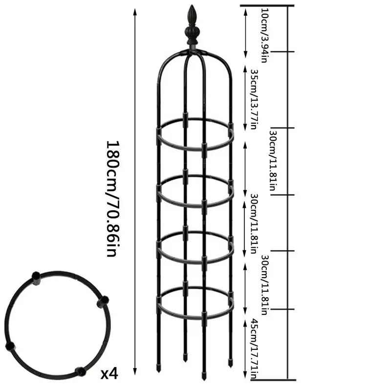 Garden Obelisk Trellis Plant Support Tower Stand For Flower Vine Frame Trellis Vines Floral Weather-Proof Garden Trellis Decor