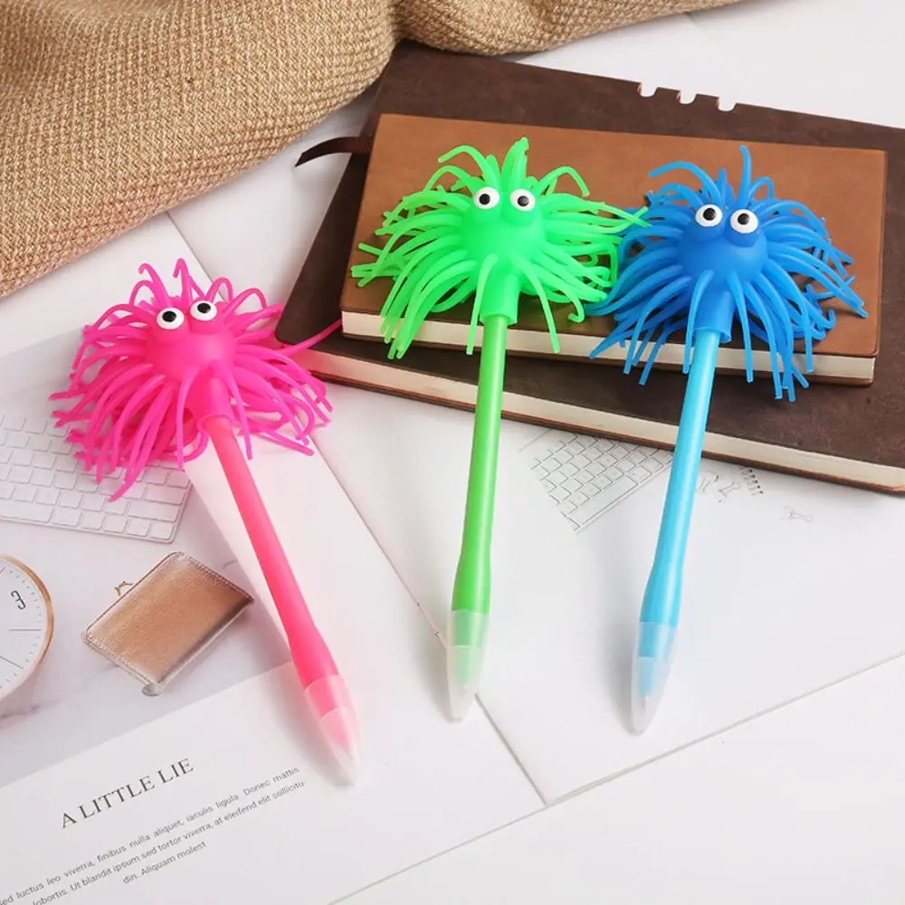 Hairy Octopus Ballpoint Pen Student Creative Decompression Gel Pen Write Smooth Cartoon Hairy Octopus Head Pen School Supplies