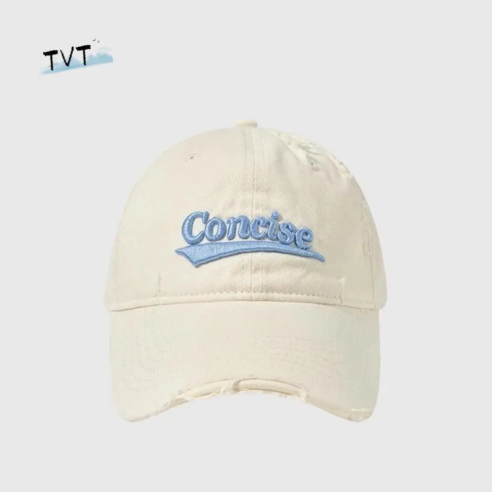 

Fashion Korean Letter Baseball Hat Cotton Embroidery Holes Peaked Cap Visor Y2k Snapback Cap Streetwear
