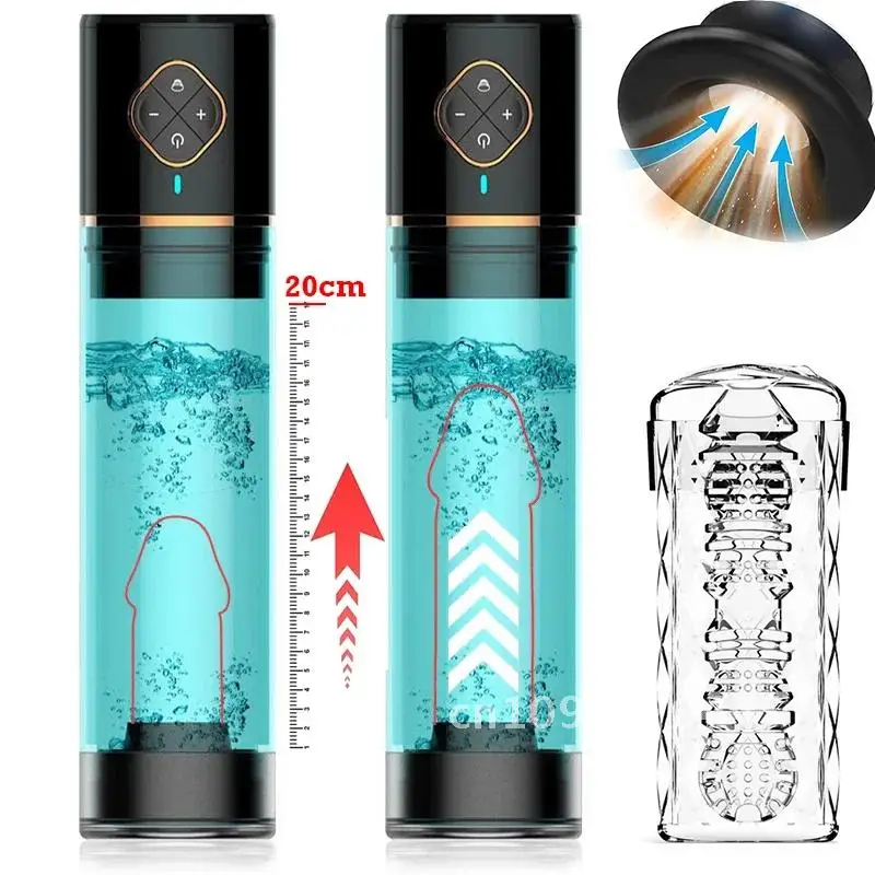 Automatic Water Penis Pump Sex Toy Male Electric Penis Training Enlargement Extender Stronger Bigger Erection Adult Sex Pleasure