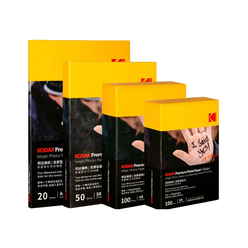 Original Premium Kodak High Gloss Photo Paper 3R/4R/5RA4 Printer Color Photo Paper Inkjet Printing 5/6/7 Inch For Epson/HP Print