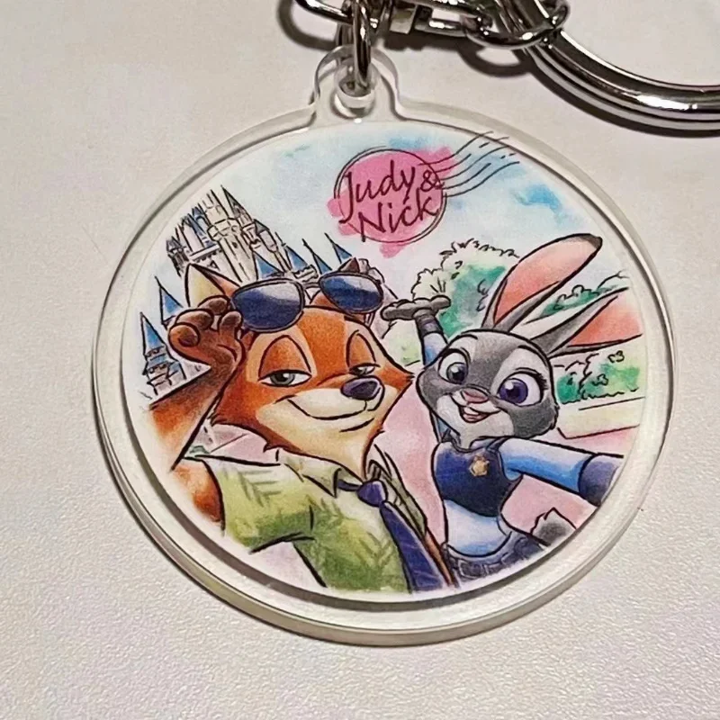 LLavero de Zootopia de Disney, llaveros creativos de dibujos animados para niños, accesorios para monedero, mochila colgante, llavero de coche,