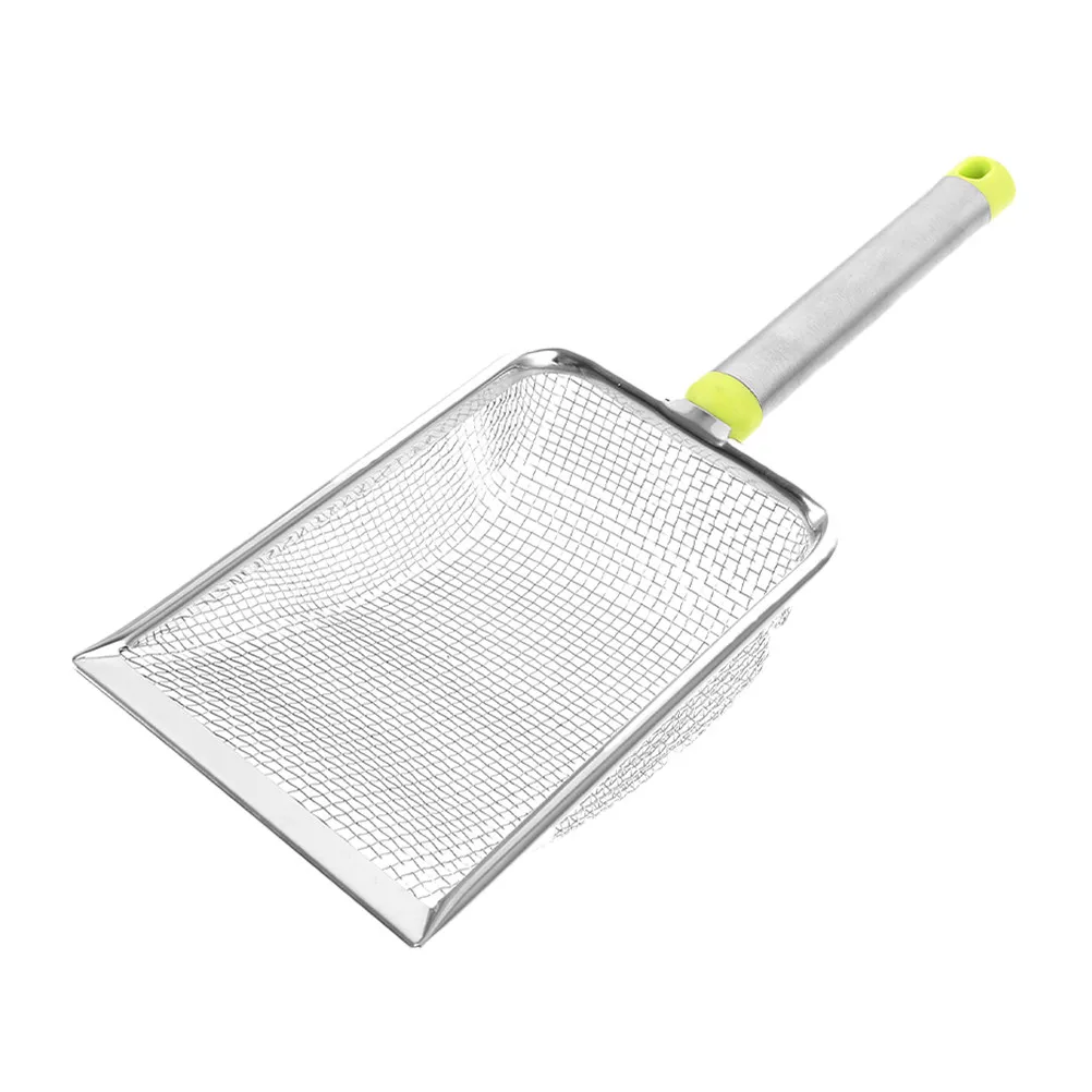 Heavy Duty Stainless Steel Cat Litter Scoop with Tight Mesh Design for Cat Sand Poop Removal Reptile Cage Cleaning Metal Litter view 3