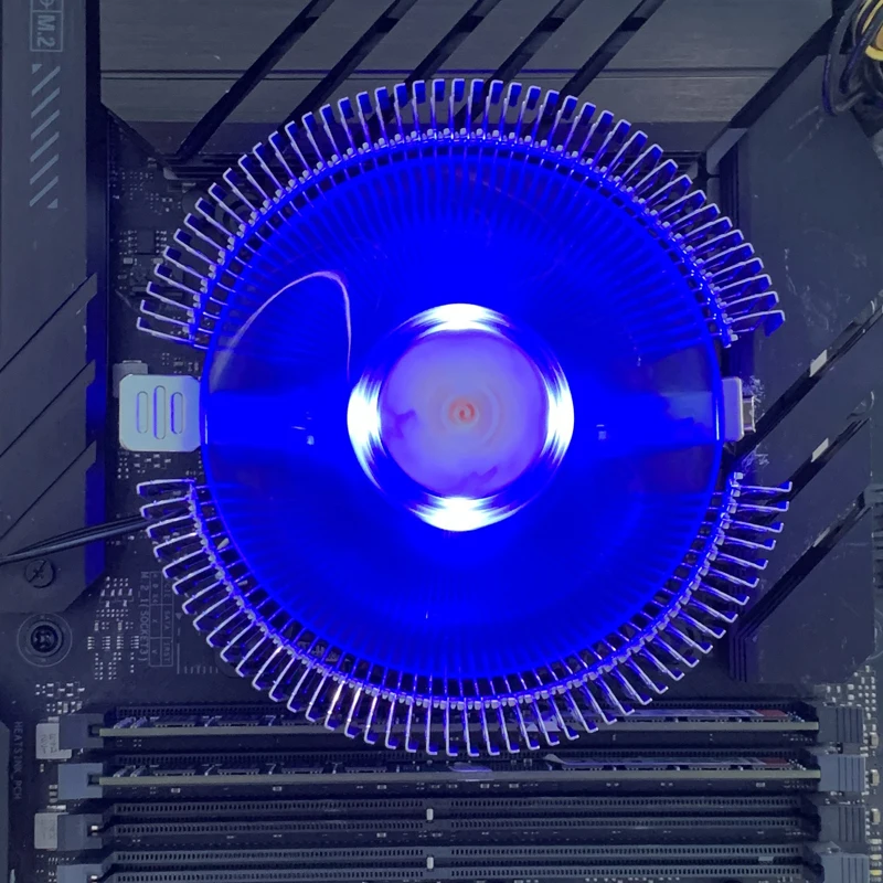 CPU Air Cooler Computer Blue Light 3PIN PC Radiator for Intel LGA1151 1150 1155 1156 1700 1366 1200 AMD AM3 AM4 AM5 Ventilador - view 3