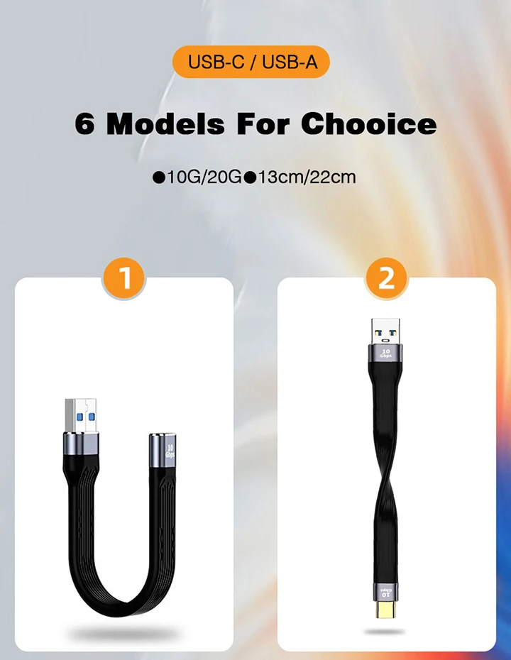 USB3.1 10Gbps Short Cable 13cm PD 100W USB to Type C Cable Converter OTG USB Adapter USB4 20Gbps Cable 22cm for SSD Power Bank
