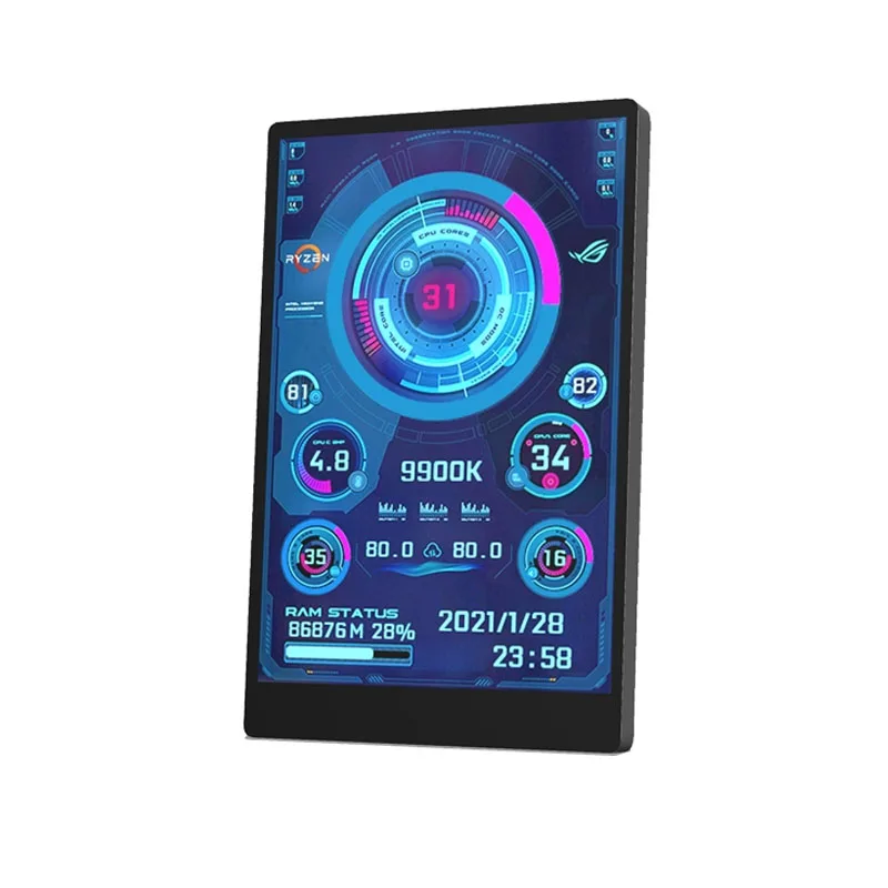 AIDA64 3.5 Inch Display Screen Monitor 320x480 Secondary Screen 2 Usb-C Ports IPS For Raspberry Pi Computer ITX PC Case