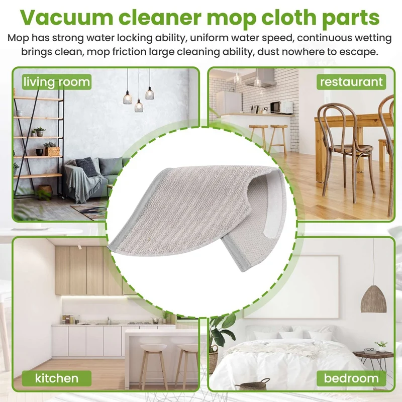 Mop pad 4 pacote pano de microfibra mop para roborock s6 s6 puro s6 maxv s5 max s5 robô aspirador mop substituição