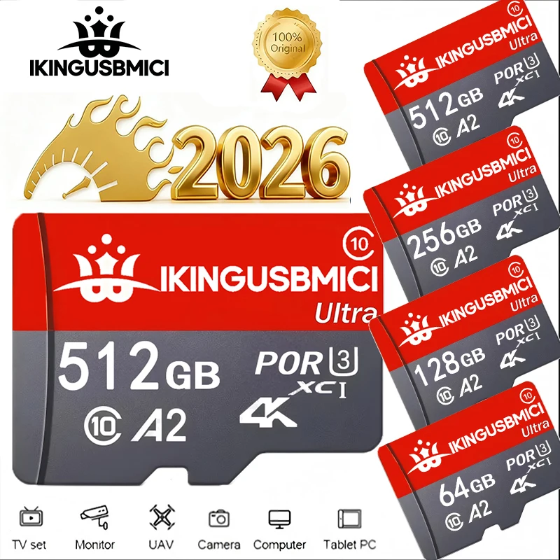High-Speed Micro TF SD Card 512GB 256GB 128GB 64GB SD Cards TF Cards Memory Card A1 V10 for Body Camera/Laptop/Desktop