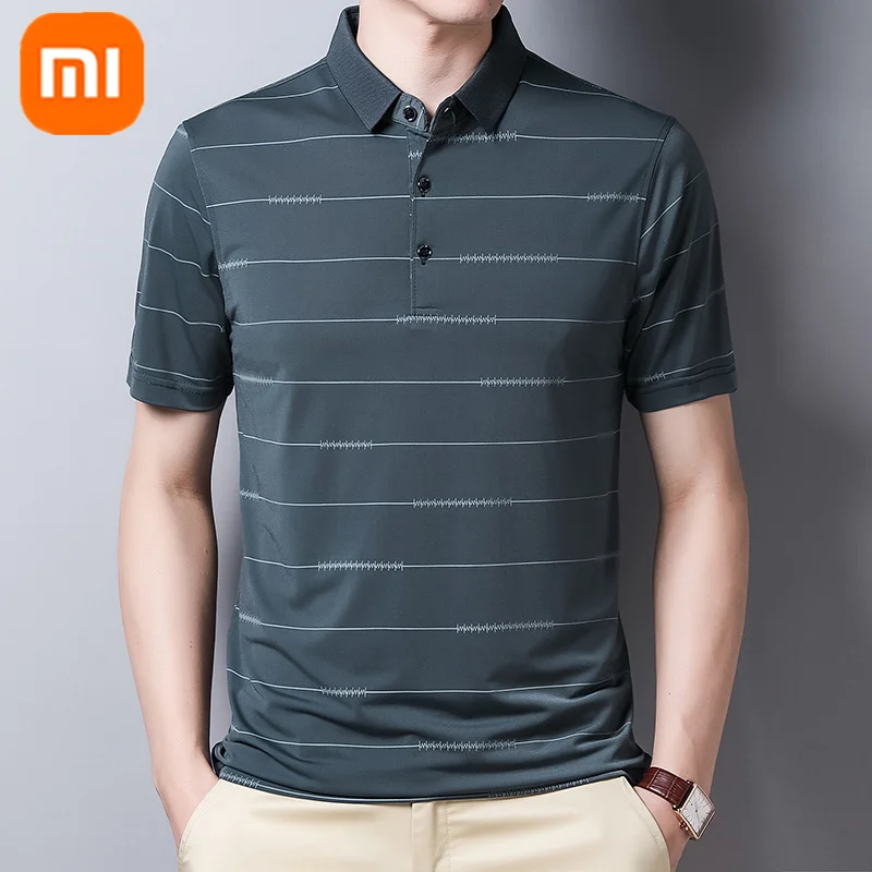 2023 xiaomi youpinメンズ氷のポロシャツtシャツ夏の肌にやさしい通気性アイスクールラペル半袖20123