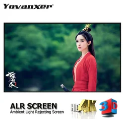 2026 Hot Nano Grey Crystal ALR Projector Screen Ambient Light Rejecting Fixed Frame 1CM Ultra Narrow Border CLR 4K 8K Projection