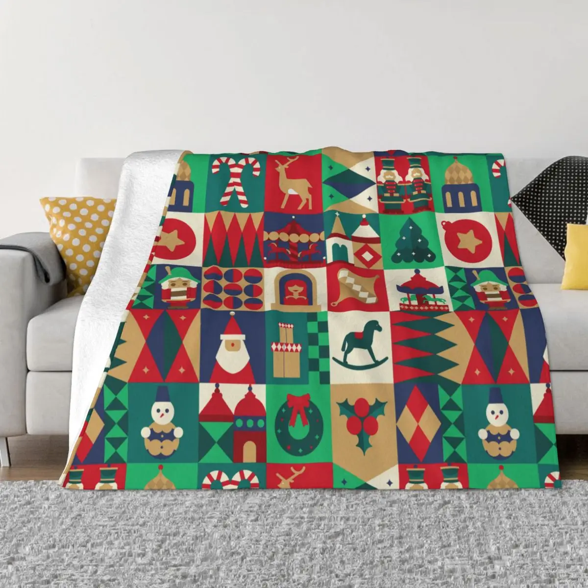 

Nutcracker Christmas Blankets Flannel Merry Christmas And Happy New Year Lightweight Throw Blankets for Sofa Outdoor Quilt