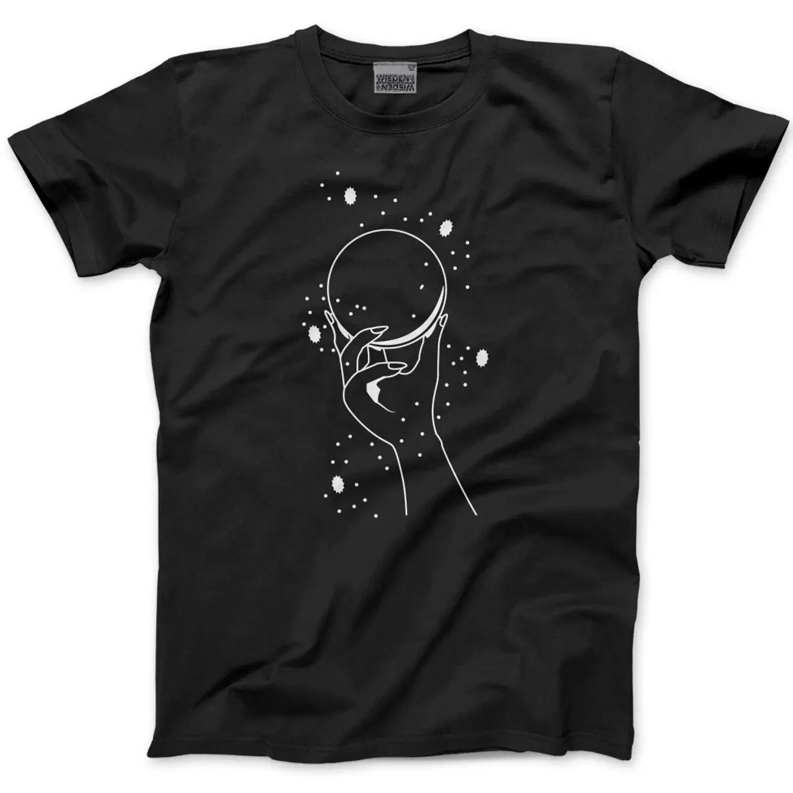 Hand Kristalle Mond und Sterne Herren T Shirt Heilung Gesundheit Quarz Luna Geschenk vintage Washed Stylish Soft streetwear