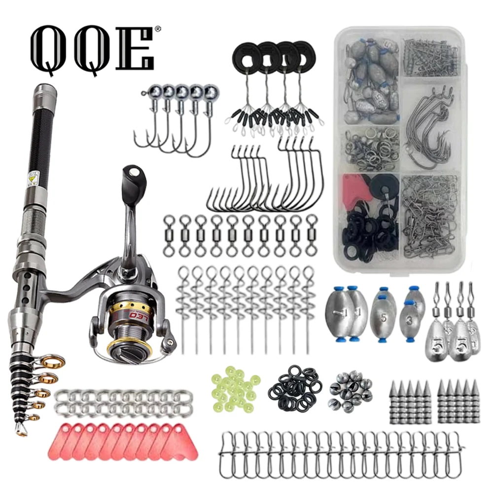 qqe-18meters-carbon-telescopic-fishing-rod-spinning-reel-starter-kit-with-hooks-sinkers-swivels-beads-and-tackle-storage-box