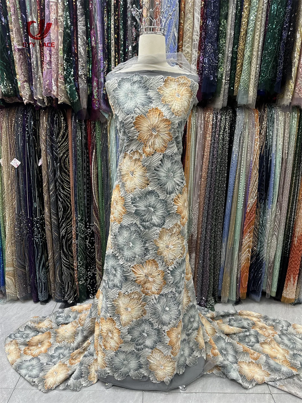 

2025 High Quality African Nigerian Net Mesh Beads Lace Fabric For Wedding Groom Embroidery French Lace Fabrics Sewing