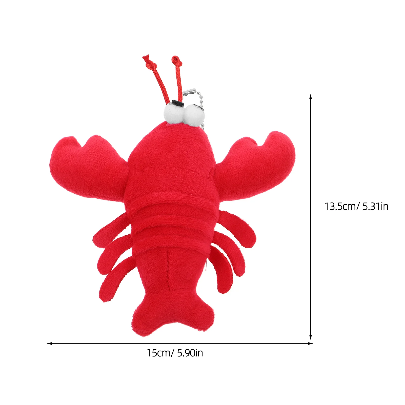 Porte-clés homard Adorable, breloque en peluche douce pour sac à main, sac à dos, Mini porte-clés pendentif, ensemble d'accessoires animaux mignons, 5 pièces