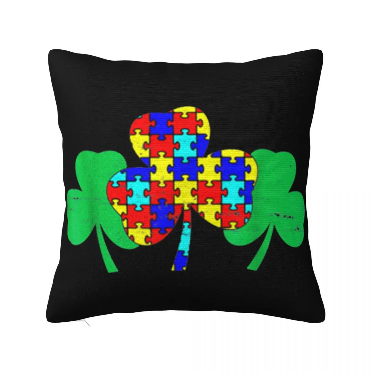 

Autism Awareness Clovers Puzzle Piece Middle Aged Formal Teenage Newest Pop Crewneck Lowest Price Kawaii Cool Pillow Case