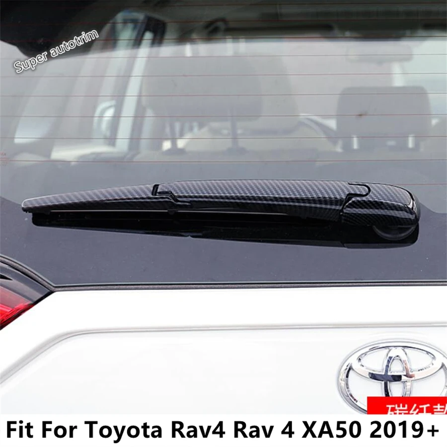 

Car Rear Window Wiper Decoration Protection Covers Trim For Toyota RAV4 XA50 2019 - 2024 ABS Chrome / Carbon Fiber Accessories