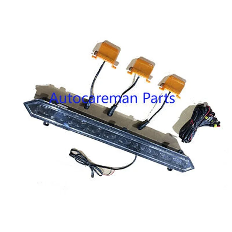 Pasuje do 2022 Toyota Tundra TRD PRO przedni grill listwa LED i 3 bursztynowe światła