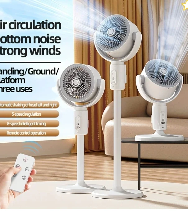 2024 New Air Circulation Fan Home Intelligent Remote Control Outdoor Camping Multi Functional Floor Fan Strong Wind Power