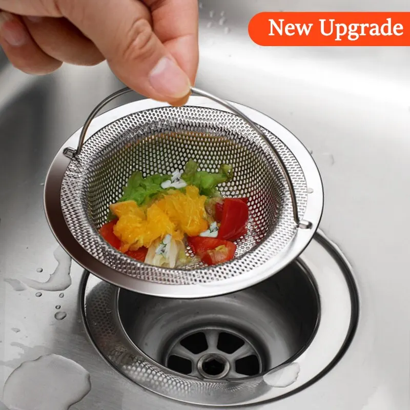 Stainless Steel  Shower Drain Hole Filter  Hair Catcher StopperWith handle Trap Kitchen Metal Sink Strainer Floor Drain