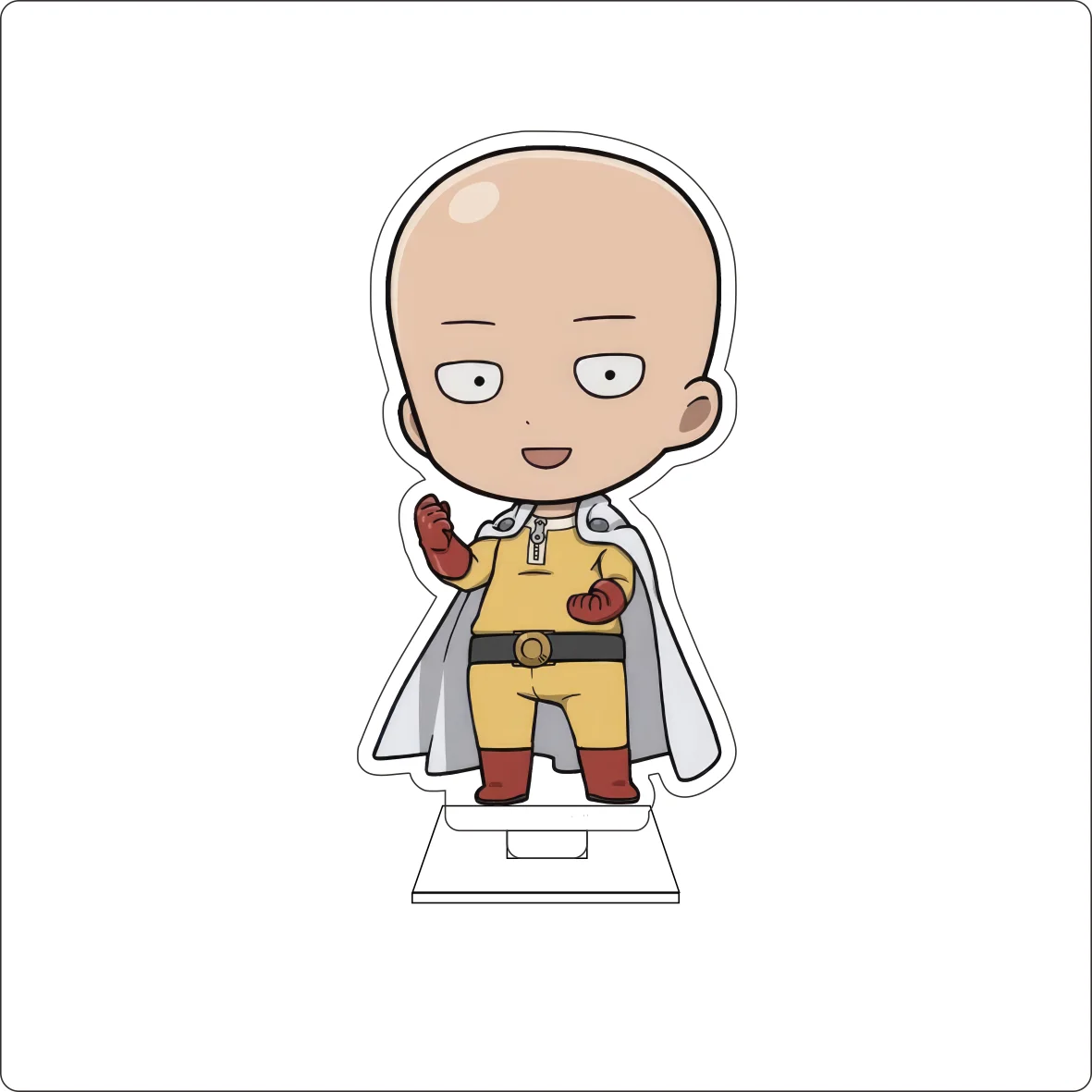 10CM Anime One Punch Man Cosplay Cute Acrylic Figure Stand Plate King Genos Saitama Ornaments Gifts view 4