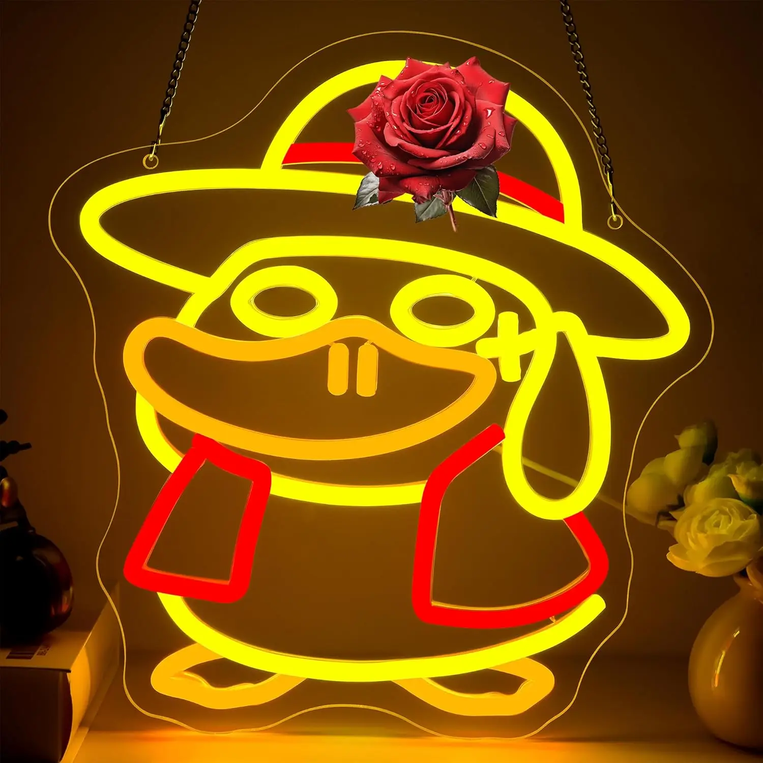 

Hat Duck Neon Sign Art Wall Light USB LED Neon Light for Club Bar Party Gaming Room Bedroom Decoration Gift Night Light