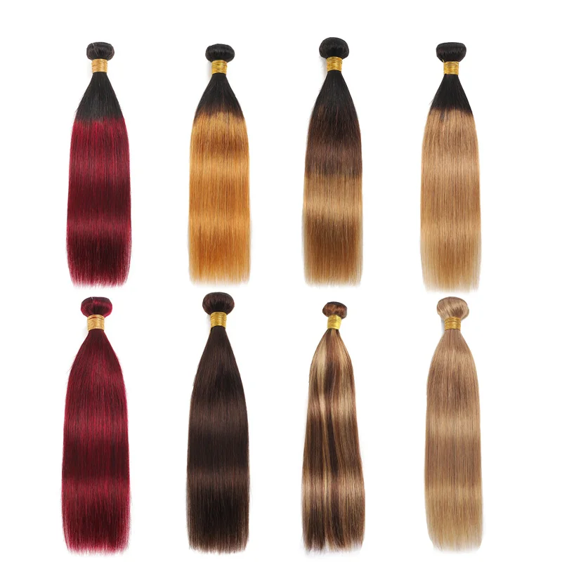 26 Zoll glatte Haarbündel aus Echthaar, weich und seidig, hochwertiges brasilianisches Remy-Haar für Frauen, Farben 1B 2 4 27 99J, 100g/Stück – Detail 1