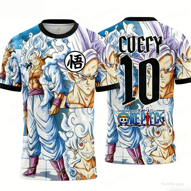 Stilvolles einteiliges T-Shirt für Herren, Luffy, einfacher Aufdruck, Jungenkleidung, Mädchen, kurzärmelig, Herren-Trikot, leichte Oberteile