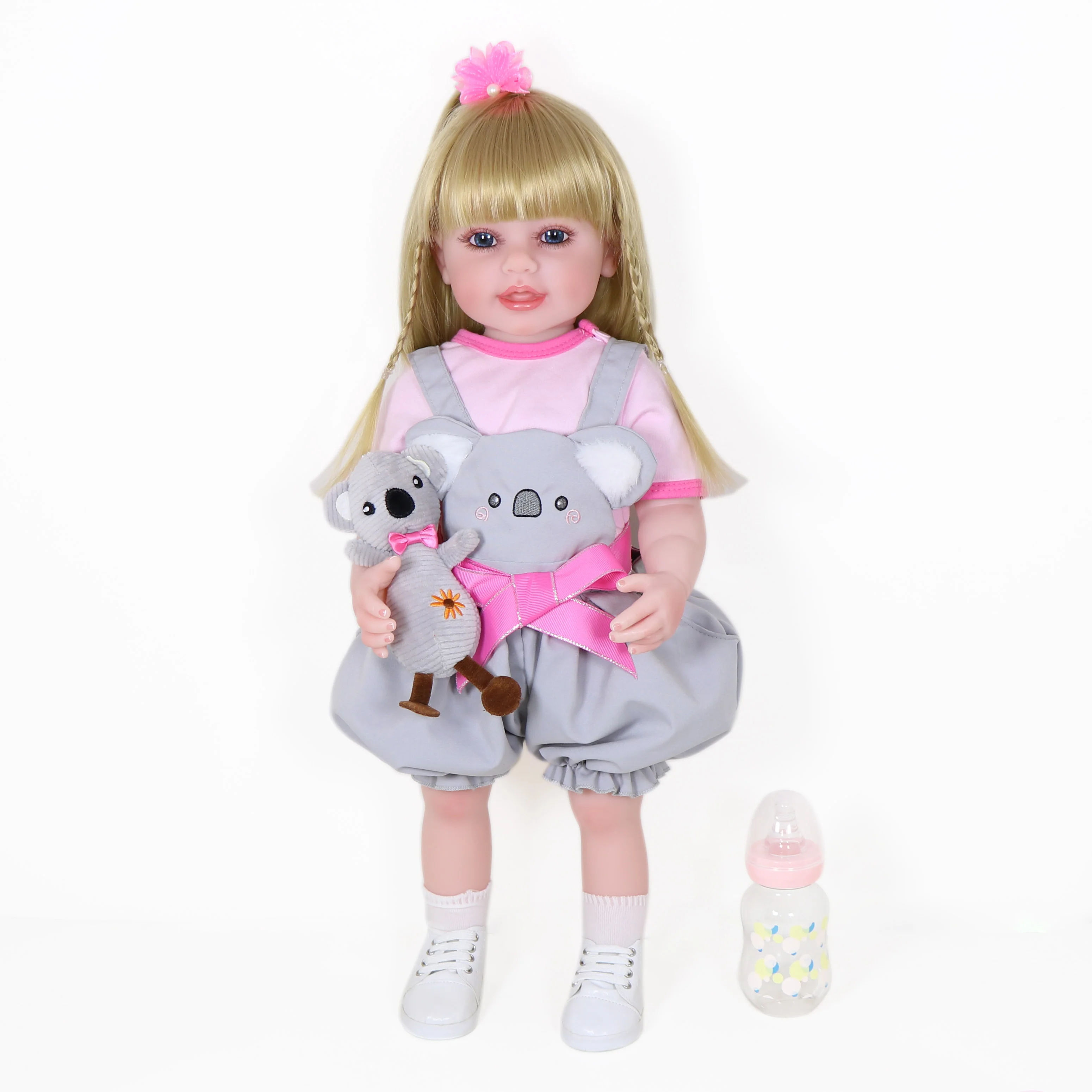 22 inch Toddler Girl I Love Koala she Really Like Koala Bear she has Embroidery Koala Overalls and Baby Koala Plush