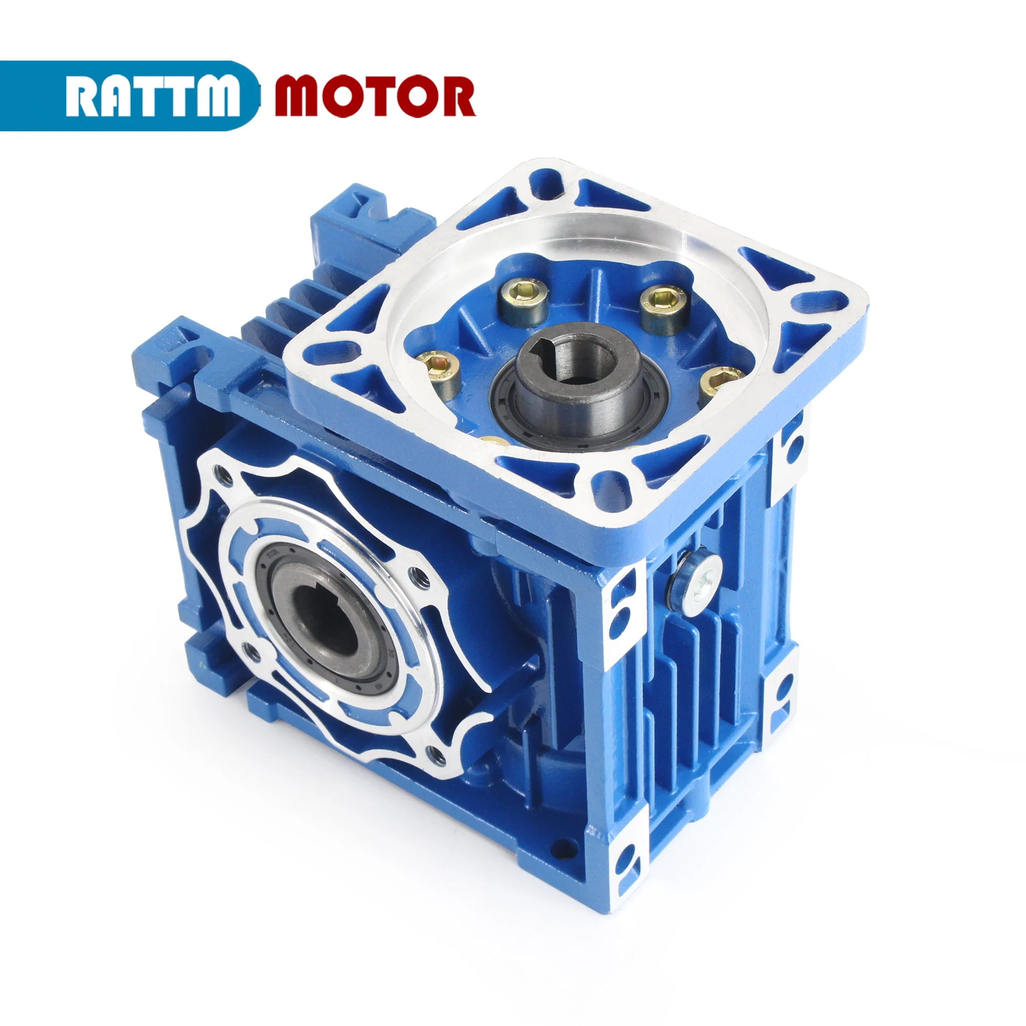 Imagem -03 - Grande Torque Nmrv090 Worm Gear Gearbox Redutor Relação para Flange 110 130 Servo Stepper Motor Entrada 19 mm 22 mm 24 mm 28 mm