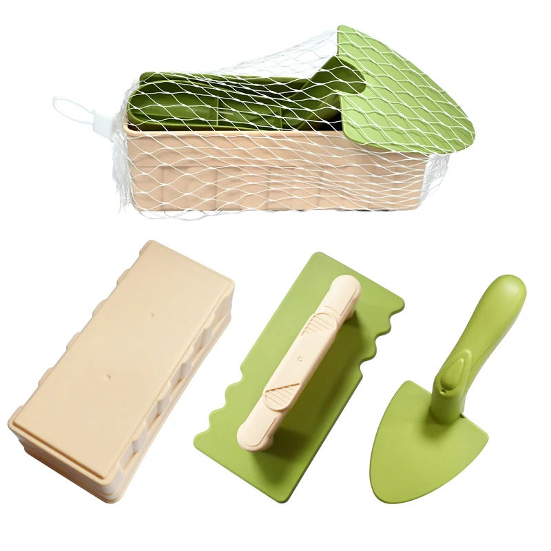 3PCS ชุดฤดูร้อนชายหาดกลางแจ้งของเล่นพลั่ว Sandbox Anti-SLIP Handle Beach สร้างปราสาททรายแม่พิมพ์ Beach Shovel ของเล่น