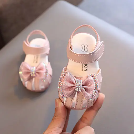 Sandalias antideslizantes para niños, zapatos de princesa de suela suave, bonitos