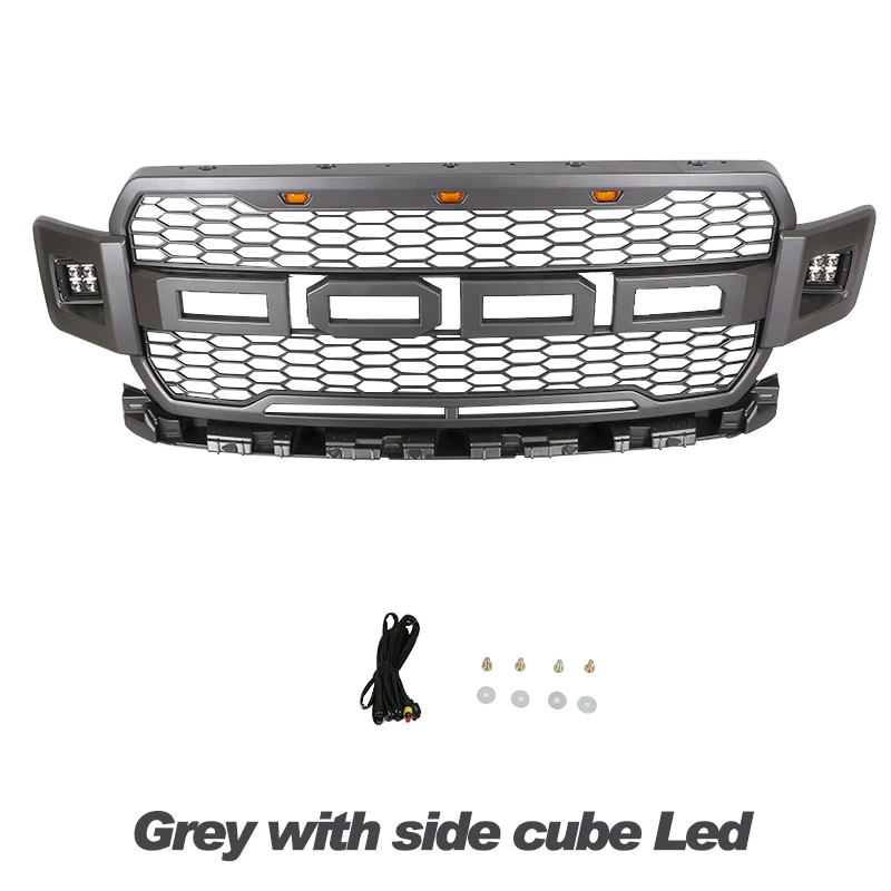 Front Grill With Side light F-150 Raptor Racing Grill Fits For Ford F150 2018 2019 2020