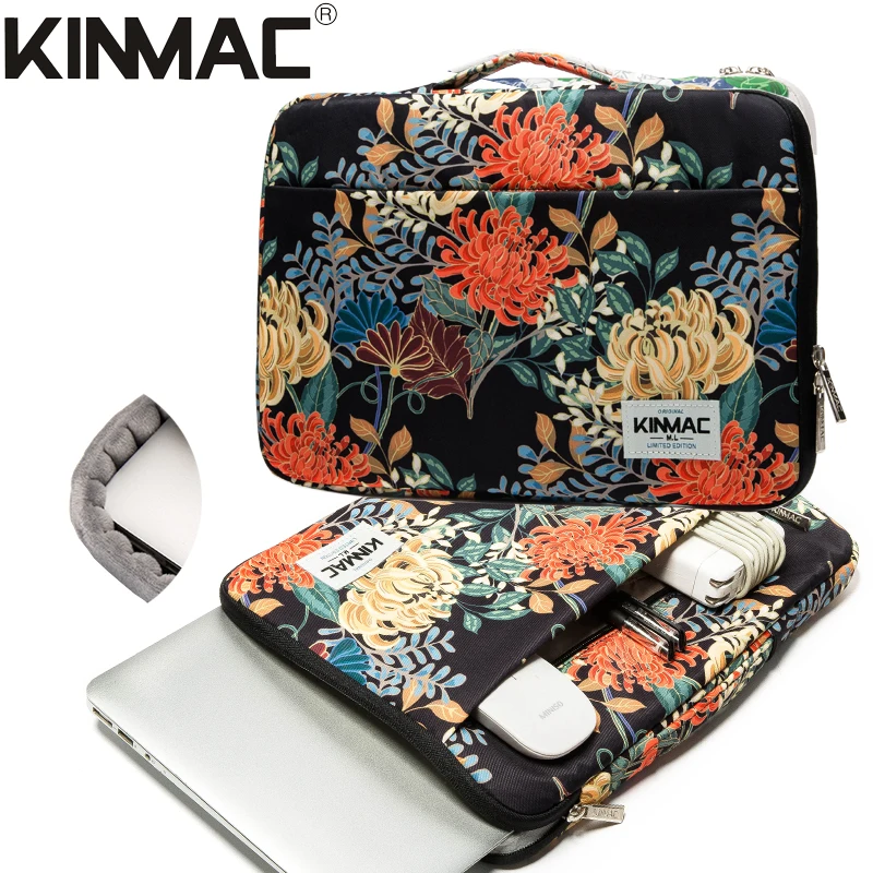 Imagem -03 - Kinmac-bolsa para Laptop para Homens e Mulheres 13.3 14 15.4 15.6 Bolsa Capa para Macbook Air Pro m1 Notebook pc Pasta Gota Marca Kc122