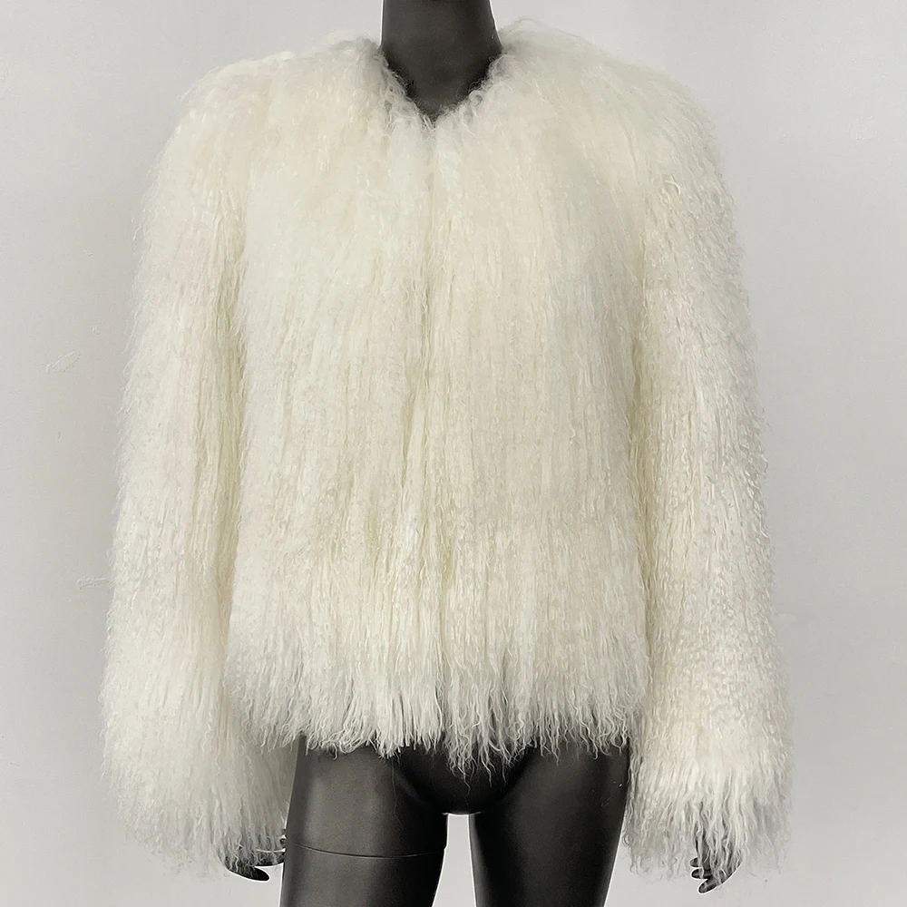 MENINA 2025 ใหม่ฤดูหนาวWarmมองโกเลียแกะขนสัตว์เสื้อแจ็คเก็ตผู้หญิงOuterwear Plusขนาดสีน้ําตาลเข้มแกะผู้หญิงเสื้อขนสัตว์จริง