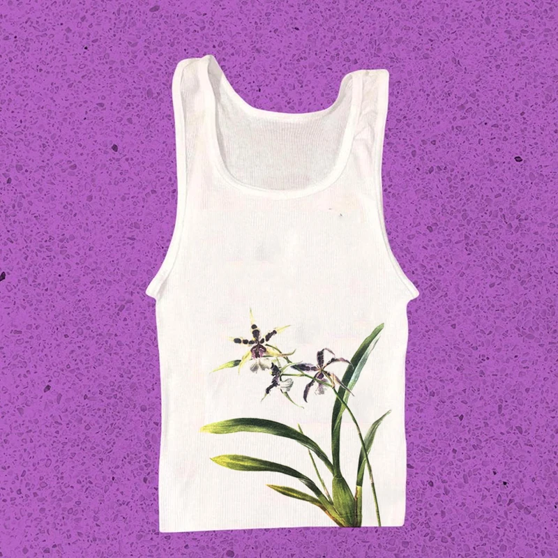 Crop Tops Y2k Blume Vintage Top für Frauen 90er Jahre Vintage Kleidung Frauen kurz geschnittene ästhetische Kleidung trashy 2000s Harajuku Frau