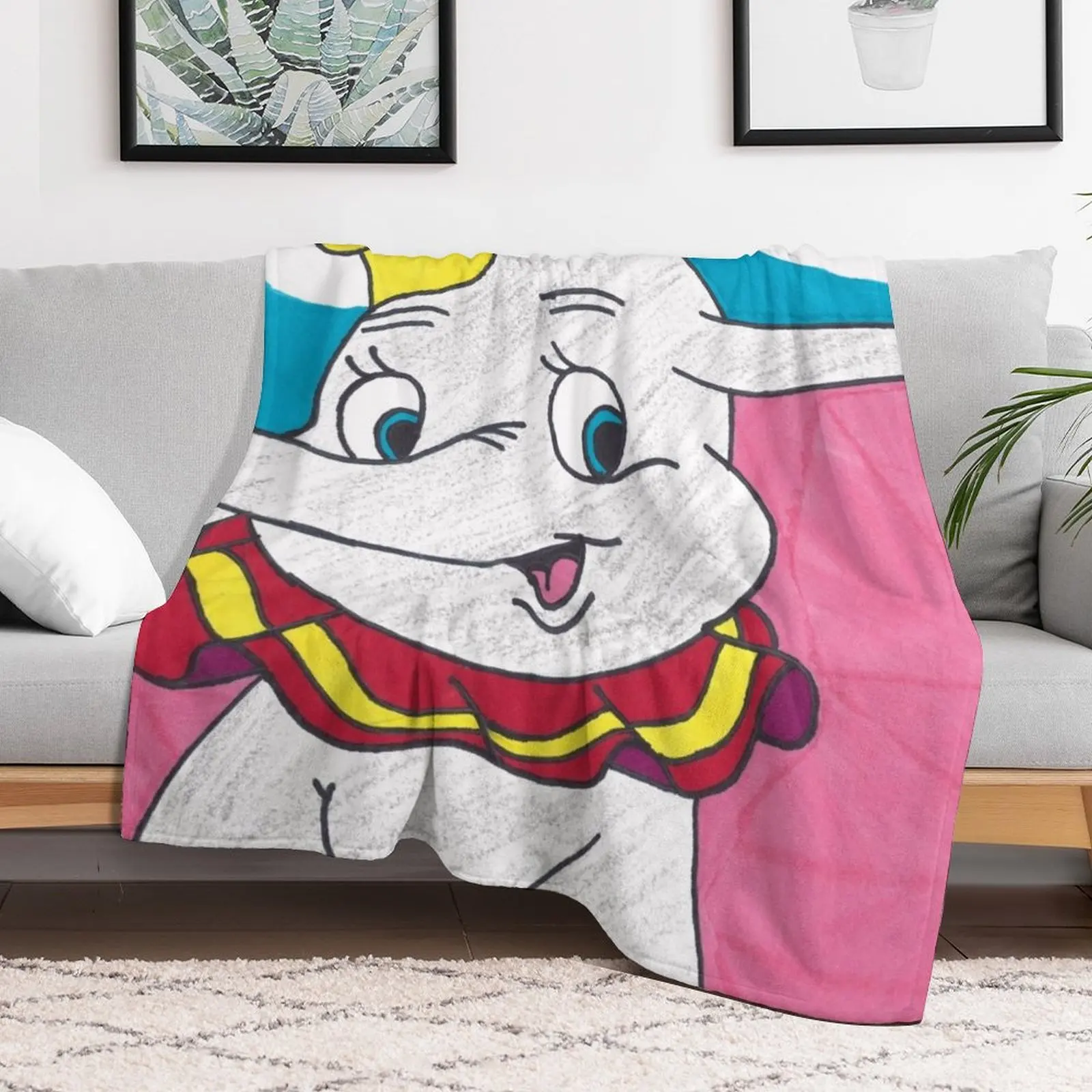 Circus Dumbo Throw Blanket Custom Decorative Sofas Flannel Fabric Blankets