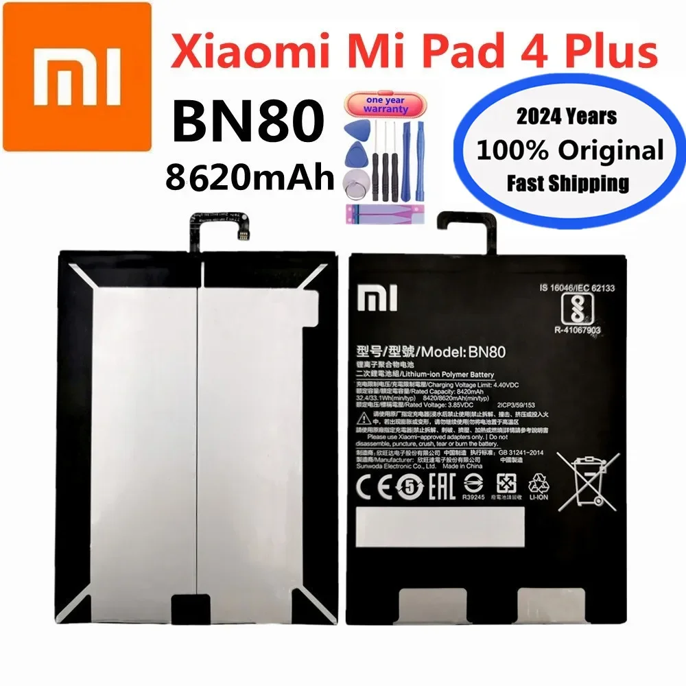 

2024 Years Xiao mi Original Battery BN80 For Xiaomi Pad 4 Plus Pad4 Plus MiPad4 MiPad 4 Plus Tablet 4 Battery Bateria Fast Ship