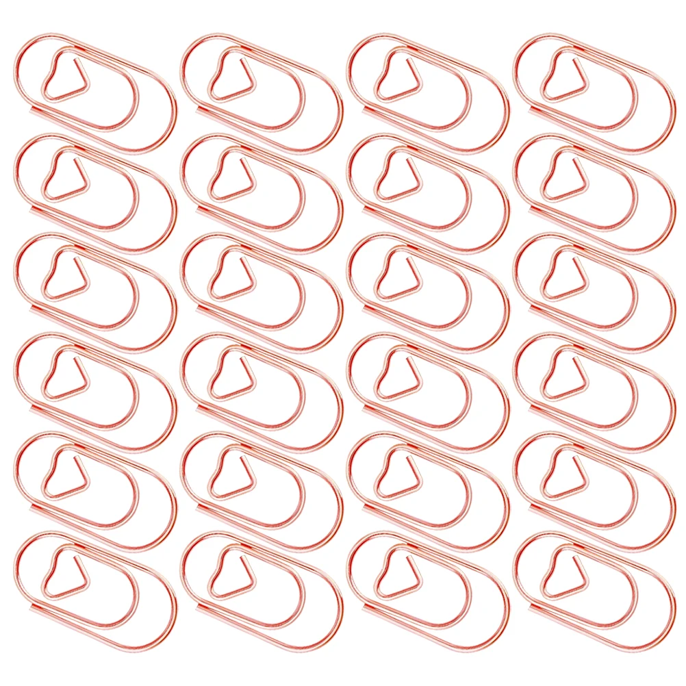 

200 Pcs Paper For Paperwork Shaped Metal Paper Clips Small Document Clips Office Supplies Desk Accessories Rose Gold