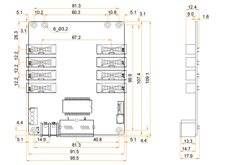 Novastar DIY kartu layar LED, tampilan LED penuh warna penerima DH7508 sistem tampilan kartu 256x256 piksel 8 * antarmuka HUB75E