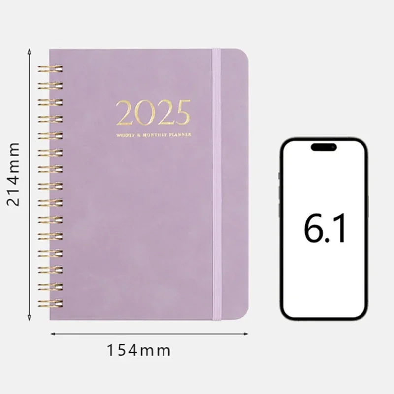 Notebook Diary 2025 Plan Schedule Strapped Notebook Calendar Weekly Notebook 140 Pages (2025.1-2025.12)