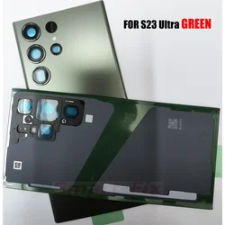 (OEM) New Back Glass Case For SAM-S23 Ultra S23U S23ULTRA 5G Battery Cover Rear Door Housing with Camera Cover Lens Sticker Glue