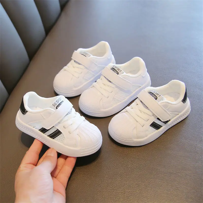 

Spring Summer Children Casual Shoes Mesh Sneakers Boys Girls Sport Breathable Sneaker Baby Fashion Shell White Running Shoes