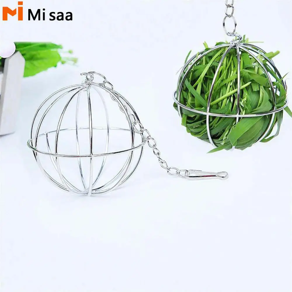 Feed Grass Rack Stainless Steel Reusable Dutch Pig Chinchilla Pet Toy Rabbit Grass Ball Dragon Ceiling Hook 8cm Pet Supplies